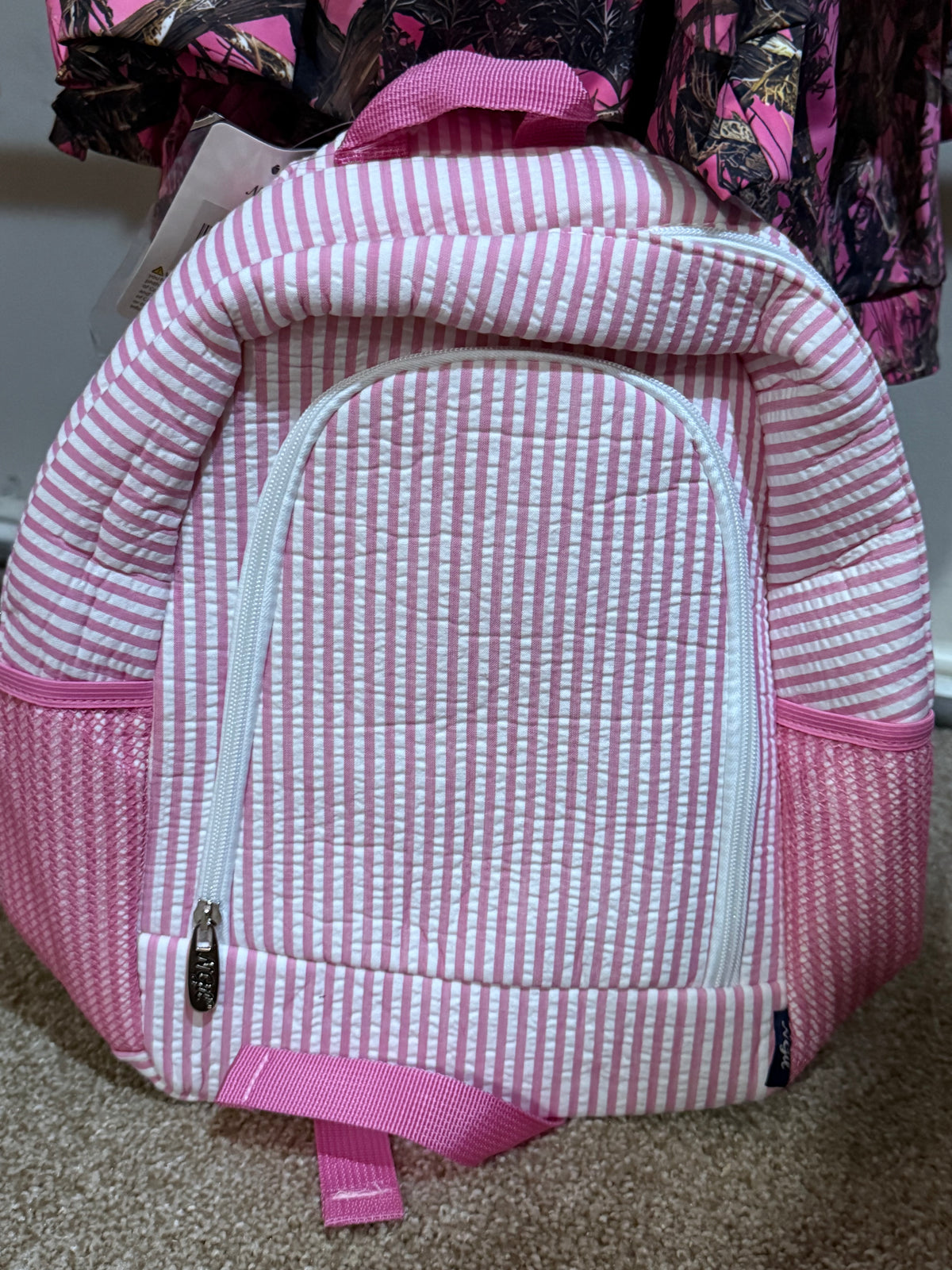 8426 Seersucker Pink Backpack