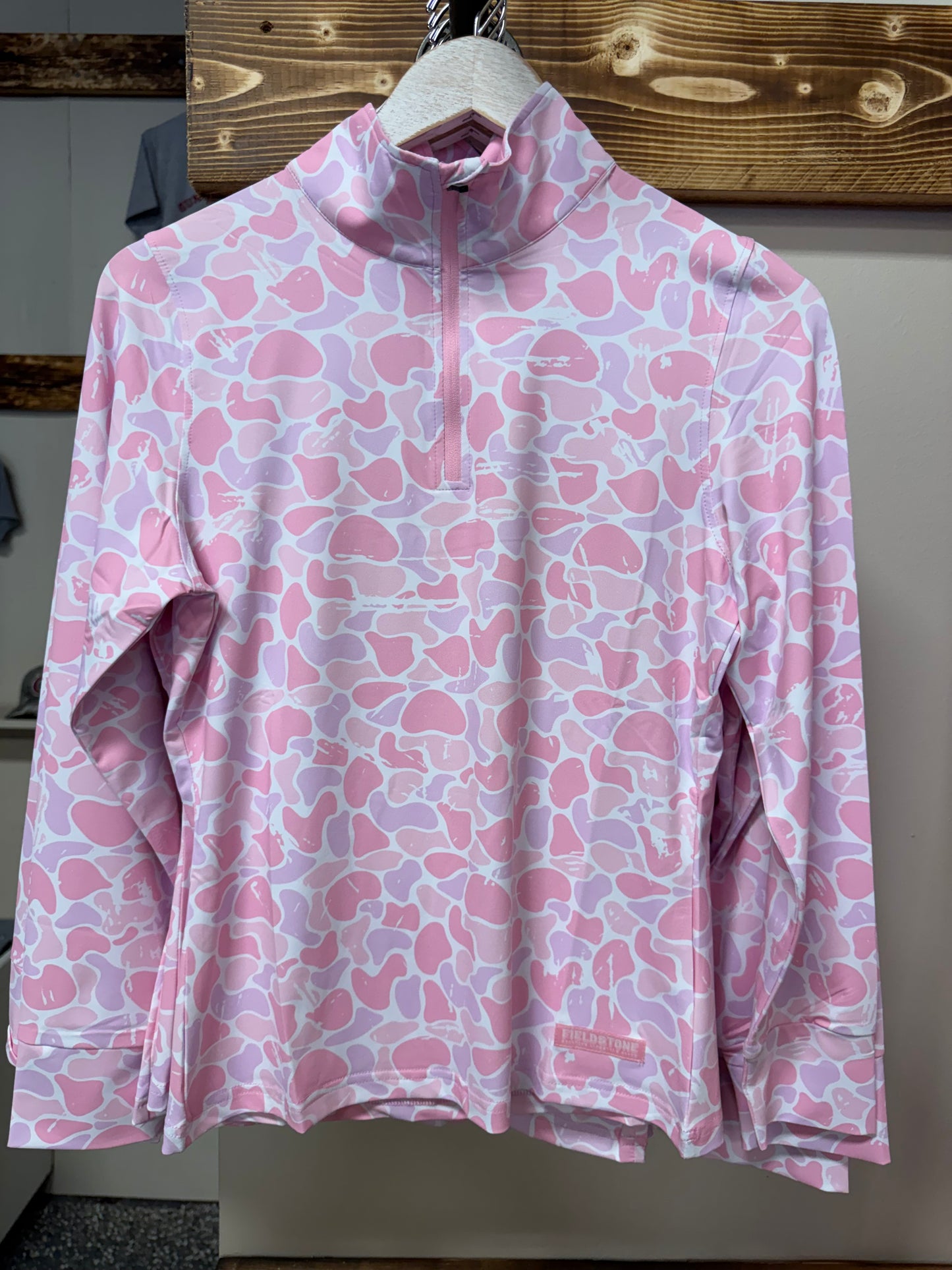 3626 Fieldstone 1/4 Zip Pink Camo