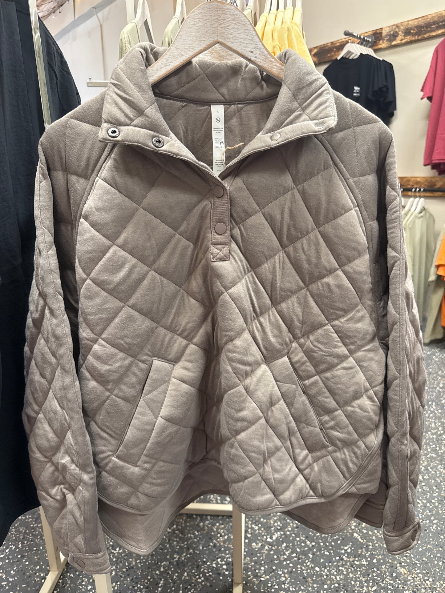 32626 Dk Taupe Quilted Jacket