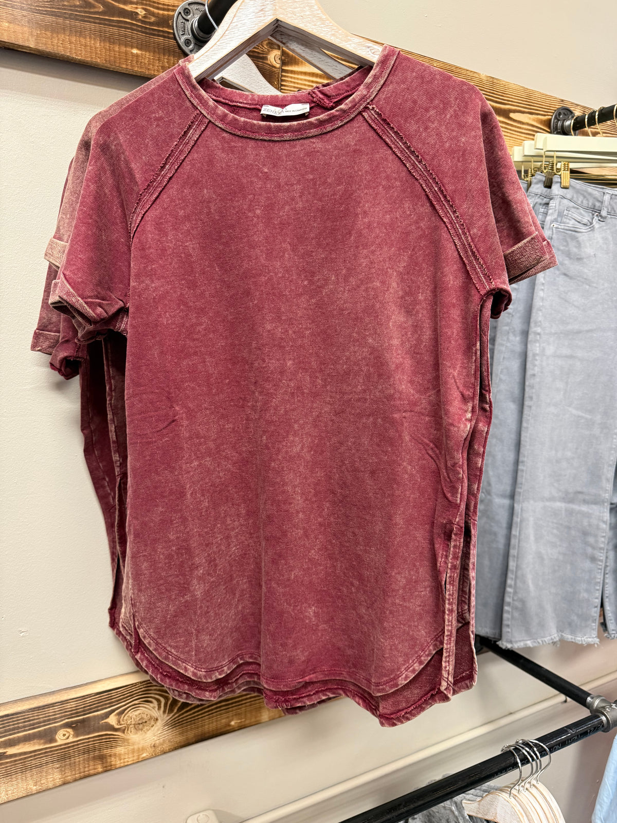2726 Zenana Burgundy Shirt