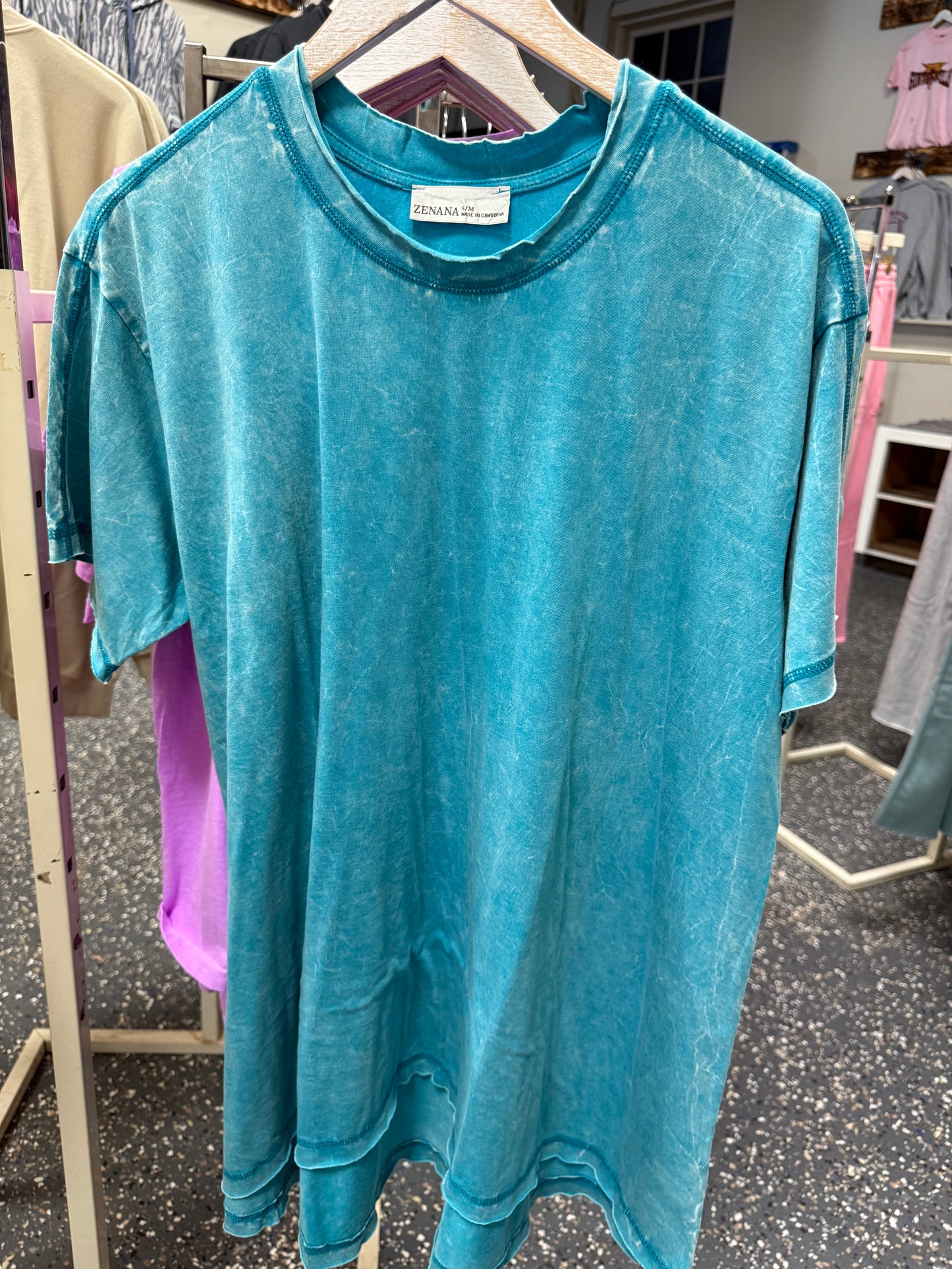 2926 Zenana Tunic Blue Shirt