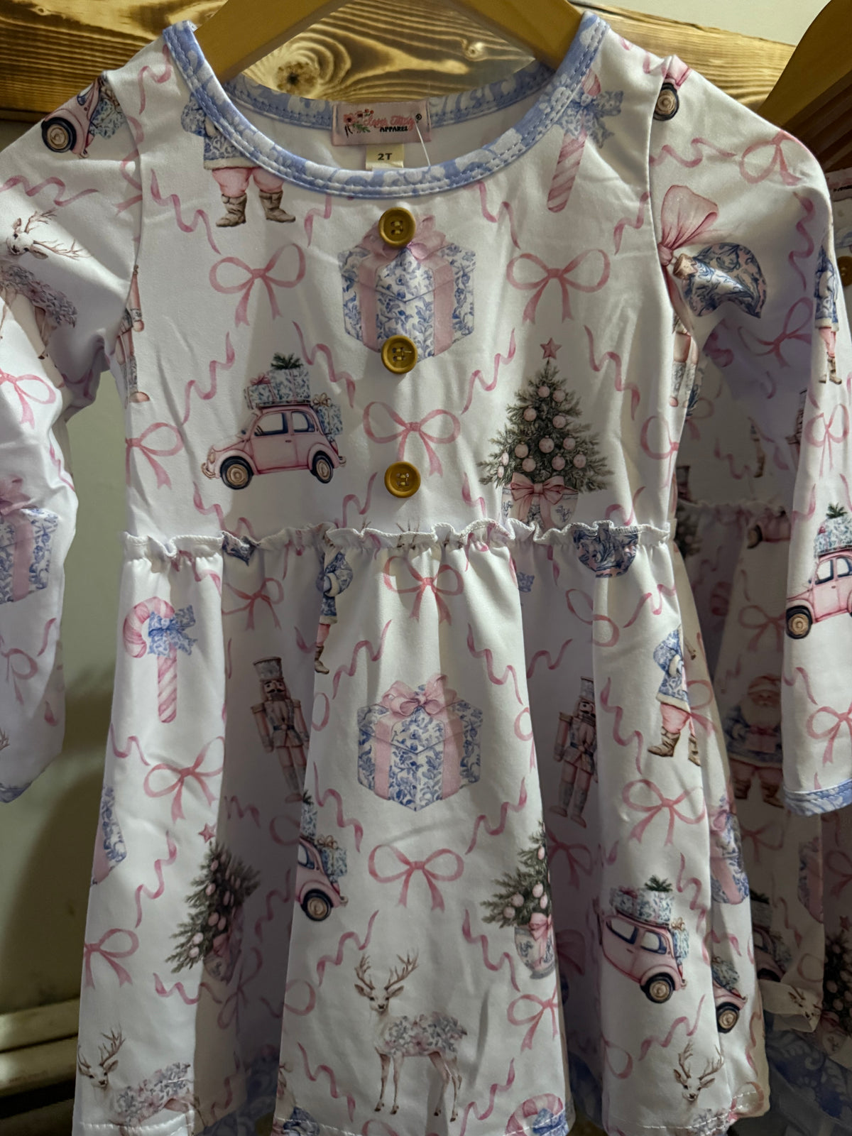 7726 Blue Christmas Danmask Dress