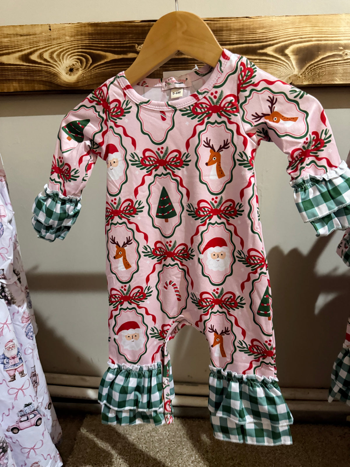 7826 Pink Santa Romper