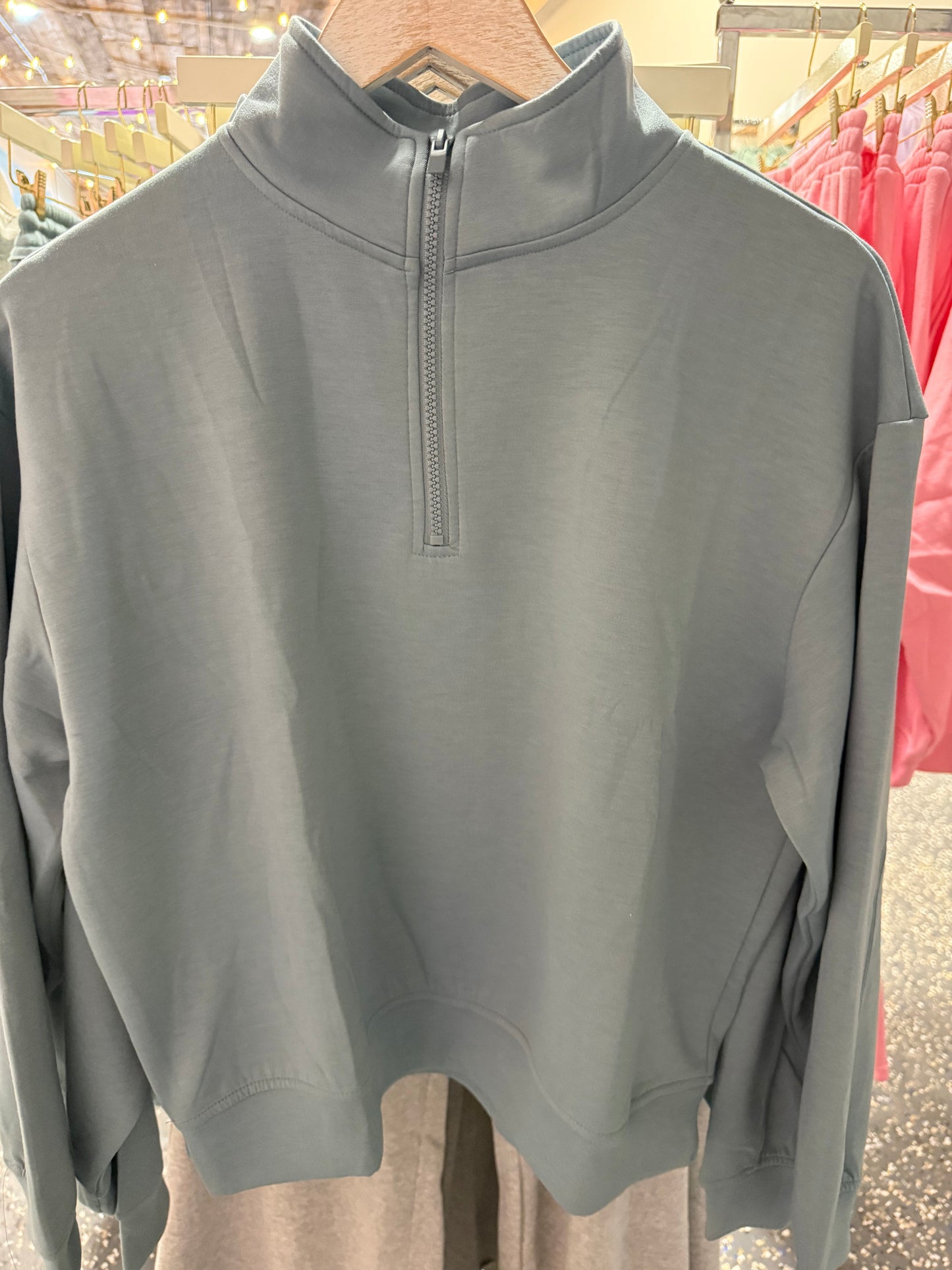 3226 Zenana 1/4 Zip Blue