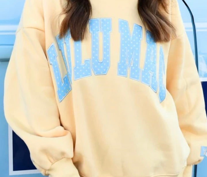 35926 Yellow with Blue Polka Lulu Mac Sweatshirt
