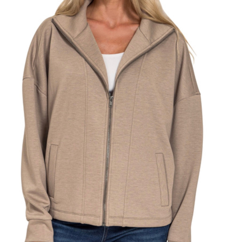 38726 Cocoa Scrub Full Zip Jacket