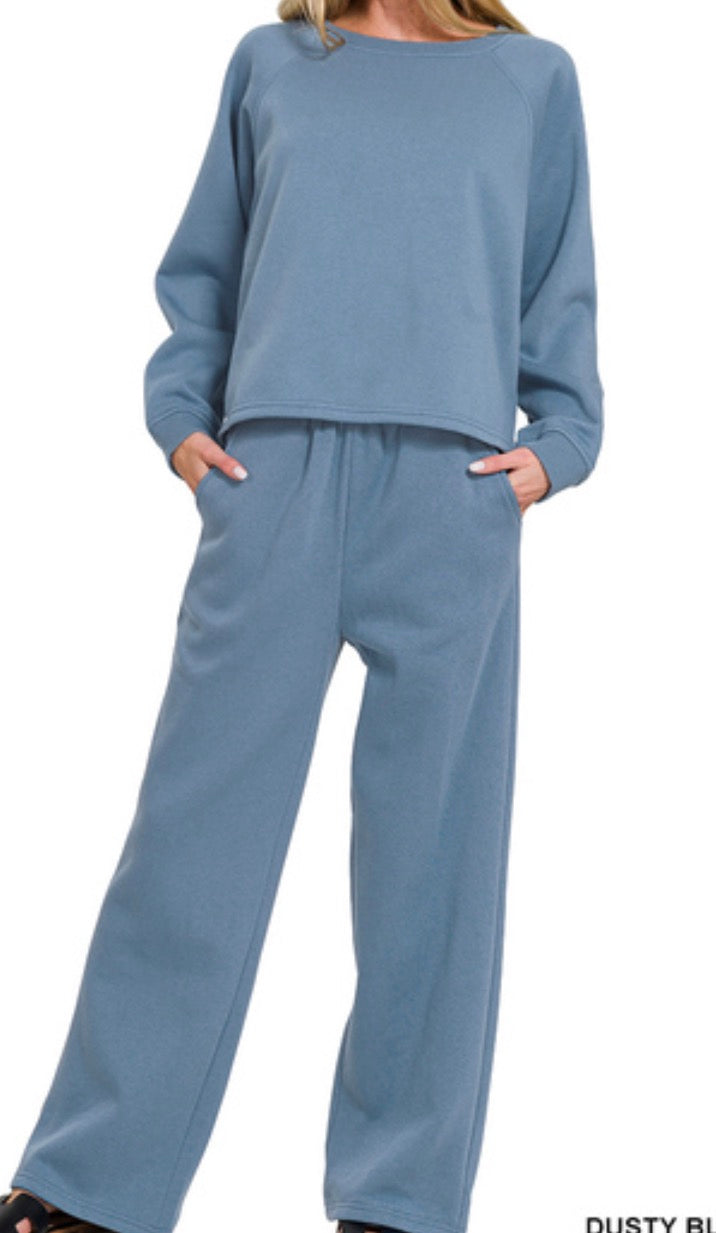 38326 Dusty Blue Pants Set