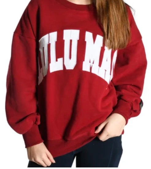 37126 Crimson/White Lettering Sweatshirt