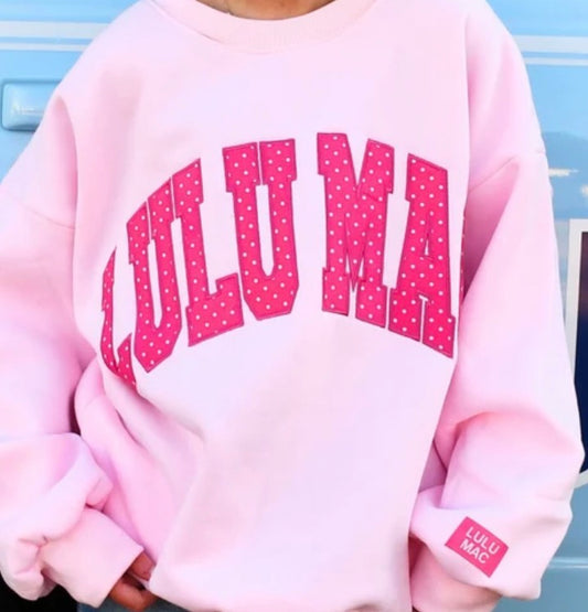 37226 Light Pink/Hot Pink Polka Dot Sweatshirt