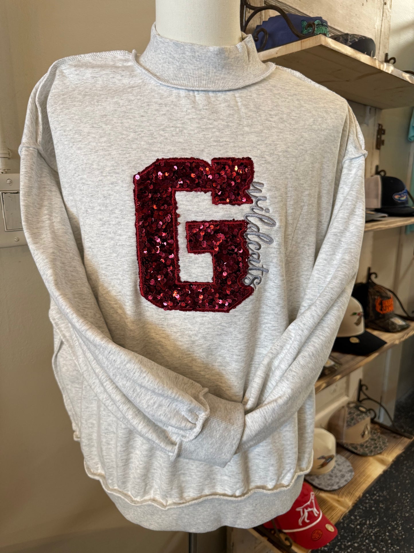 32226 Sequin G Wildcats Mockneck