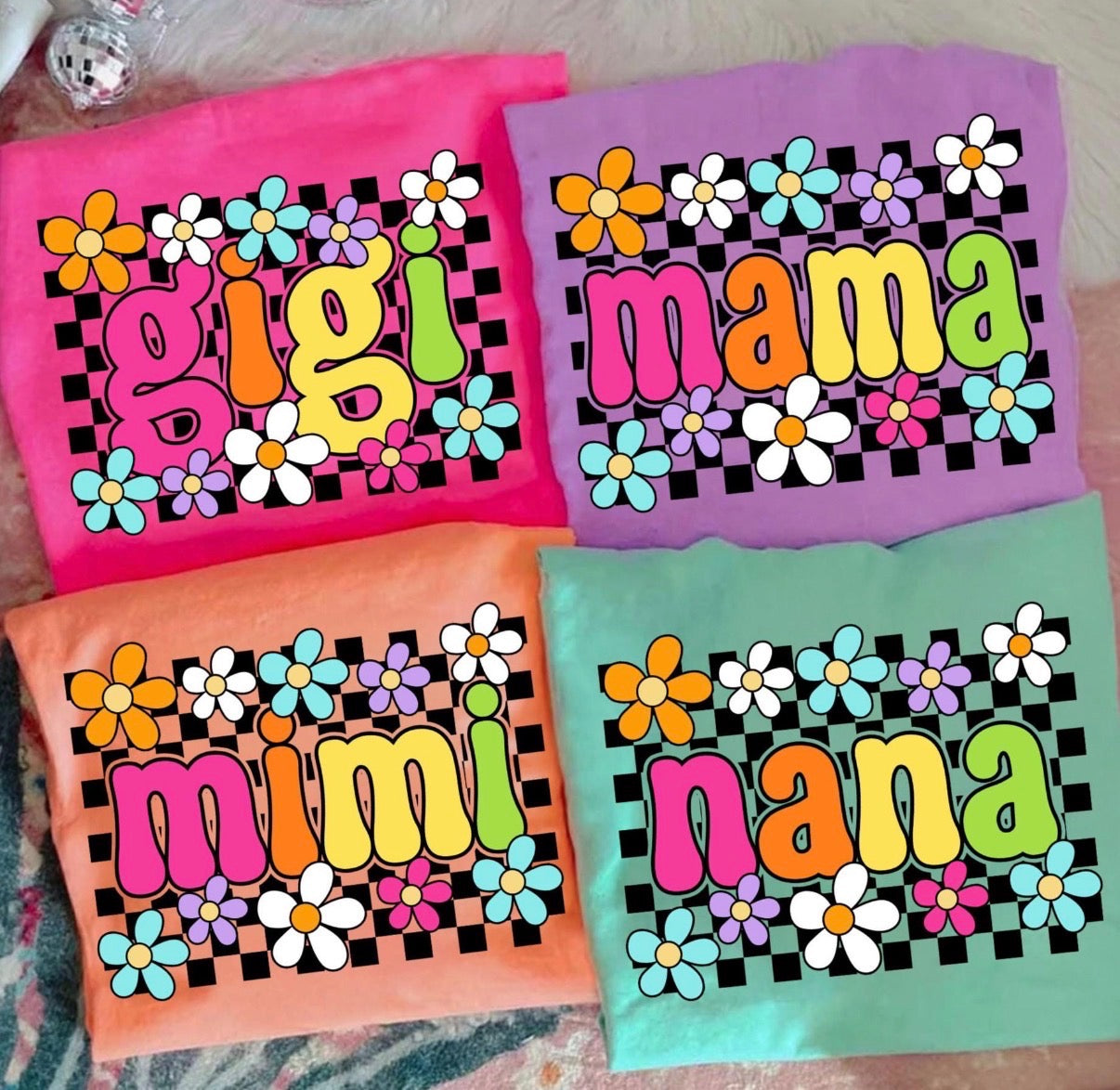 Floral and Checkered Name